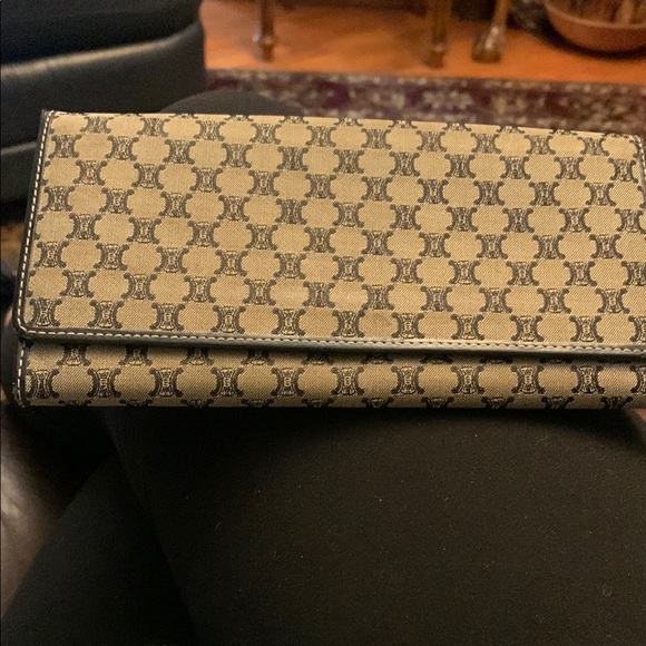 Celine Tan and Black Patterned Wallet - Picture 1 of 1